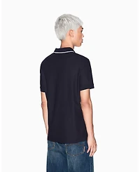 A|X Armani Exchange Men's Johnny Collar Pique with Tipping Polo Shirt