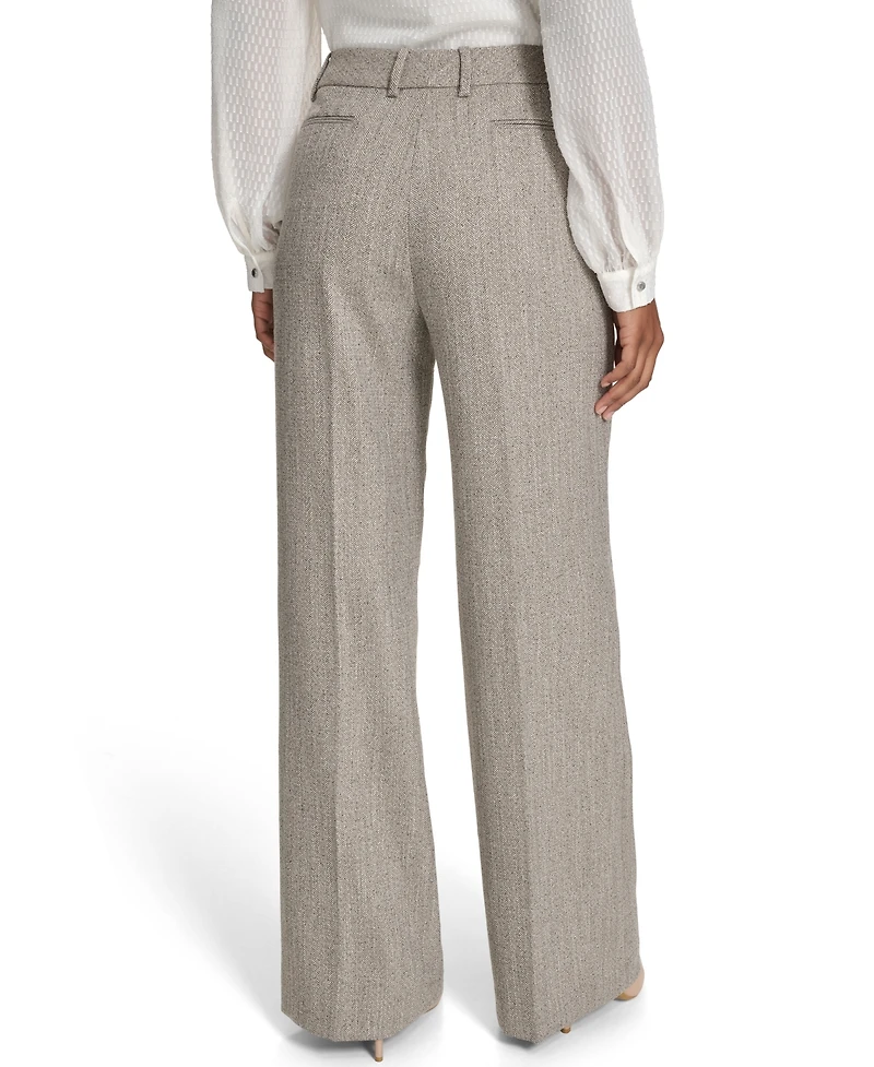 Calvin Klein Petite Novelty Pleated Wide Leg Pants