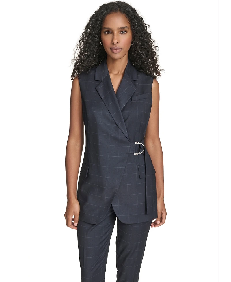 Calvin Klein Women's Windowpane Vest Jacket