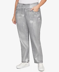 Ruby Rd. Plus Metallic Painted Pull On Jeans