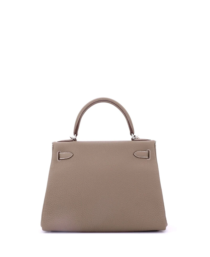 Pre-Owned Hermes Kelly Handbag Togo with Palladium Hardware