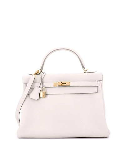 Pre-Owned Hermes Kelly 32 Handbag Light Togo with Gold Hardware