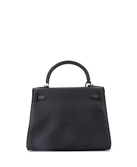 Pre-Owned Hermes Kelly 28 Handbag Black Novillo with Gold Hardware