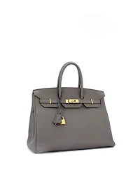 Pre-Owned HERMES Birkin Handbag Grey Togo with Gold Hardware