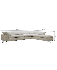 Furniture Fog -Pc. Fabric L-Sectional Ottoman End Sofa Set
