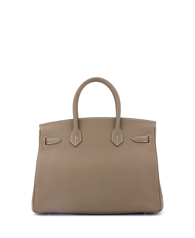 Pre-Owned Hermes Birkin 30 Handbag Grey Epsom with Palladium Hardware