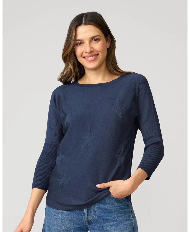 Cable & Gauge Women's Star Drop Shoulder Tunic Sweater