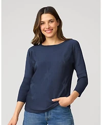 Cable & Gauge Women's Star Drop Shoulder Tunic Sweater