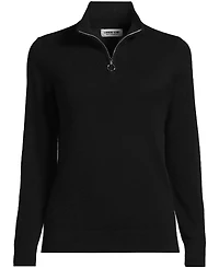 Lands' End Women's Cashmere Quarter Zip Sweater