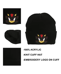 Sonic the Hedgehog Men's Shadow Embroidery Acrylic Knit Standard Cuff Beanie
