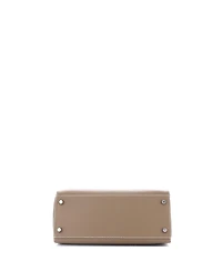 Pre-Owned Hermes Kelly 28 Handbag Grey Clemence with Palladium Hardware