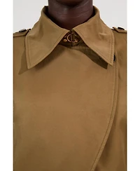 Karen Millen Women's Strong Shoulder Belted Maxi Trench Coat