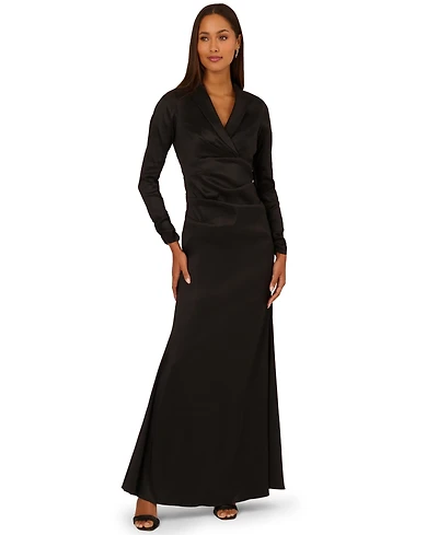 Adrianna Papell Women's V-Neck Tuxedo Dress