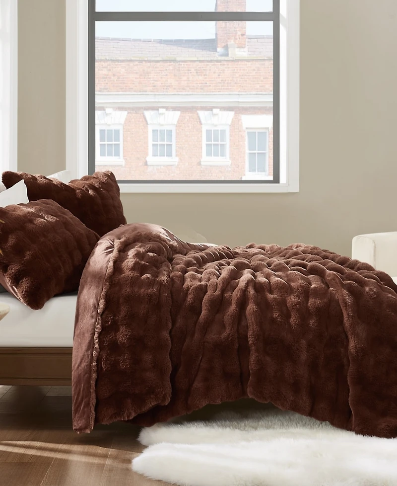 Brooklyn Loom Bubble Faux Fur 3-Pc. Comforter Set, King