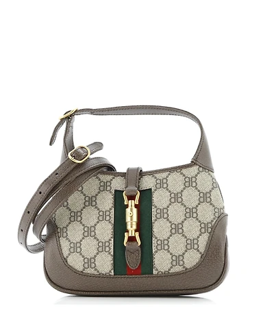 Pre-Owned Balenciaga Mini x Gucci The Hacker Project Jackie 1961 Hobo Bb Coated Canvas