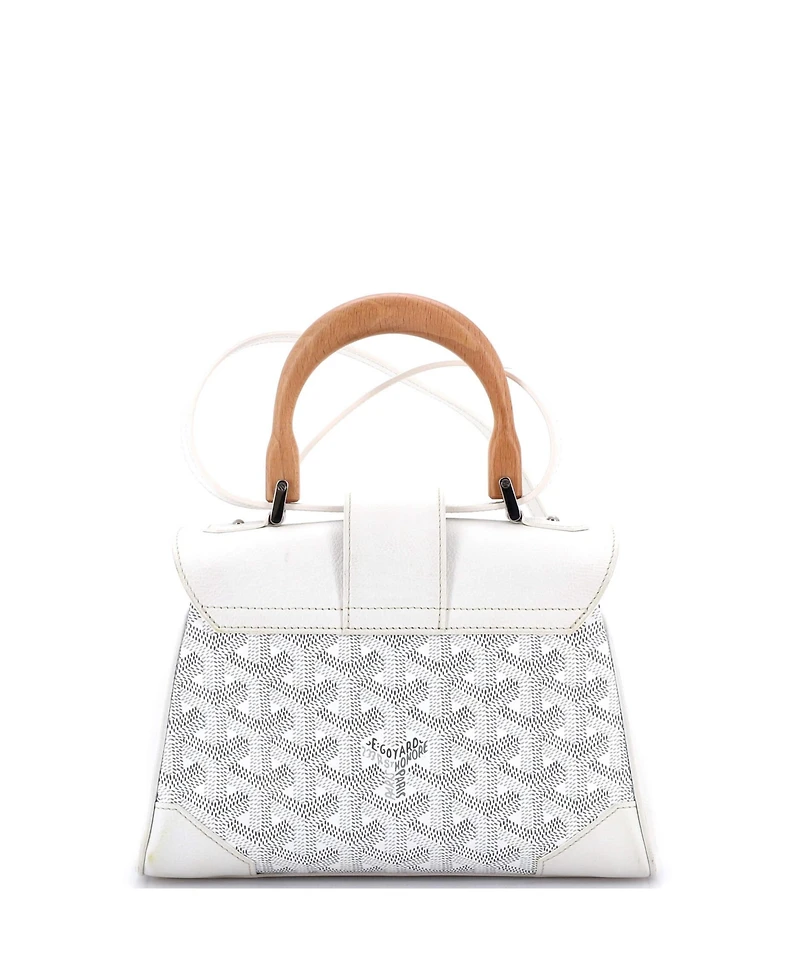 Pre-Owned Goyard Mini Saigon Top Handle Bag Coated Canvas with Leather