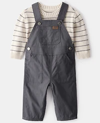 Carter's Baby Boys 2-Piece Stripe Sweater and Overall Set