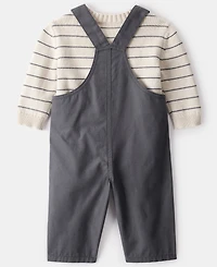 Carter's Baby Boys 2-Piece Stripe Sweater and Overall Set