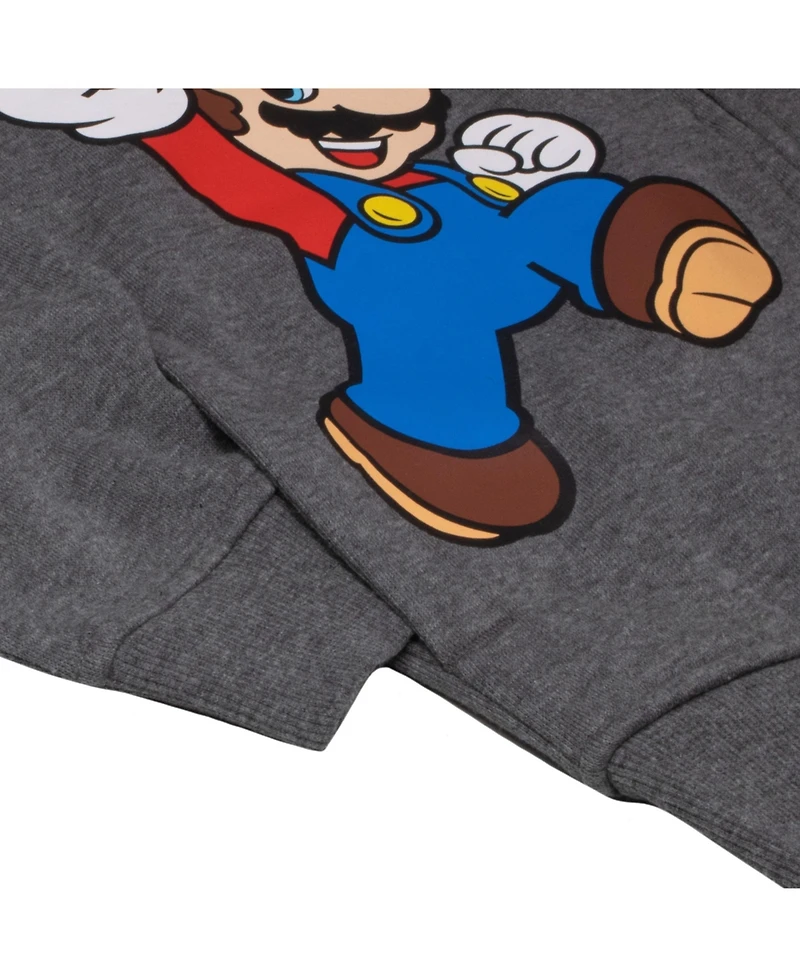 Mario Big Boys Super Bros 2-Piece Zip-Up Hoodie and Shorts Bundle Set
