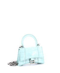 Pre-Owned Balenciaga Mini Hourglass Top Handle Bag Embossed Leather