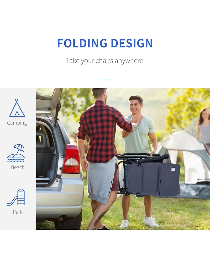 Outsunny 2PC Folding Outdoor Furniture Set, 2 Rocking Chairs,
