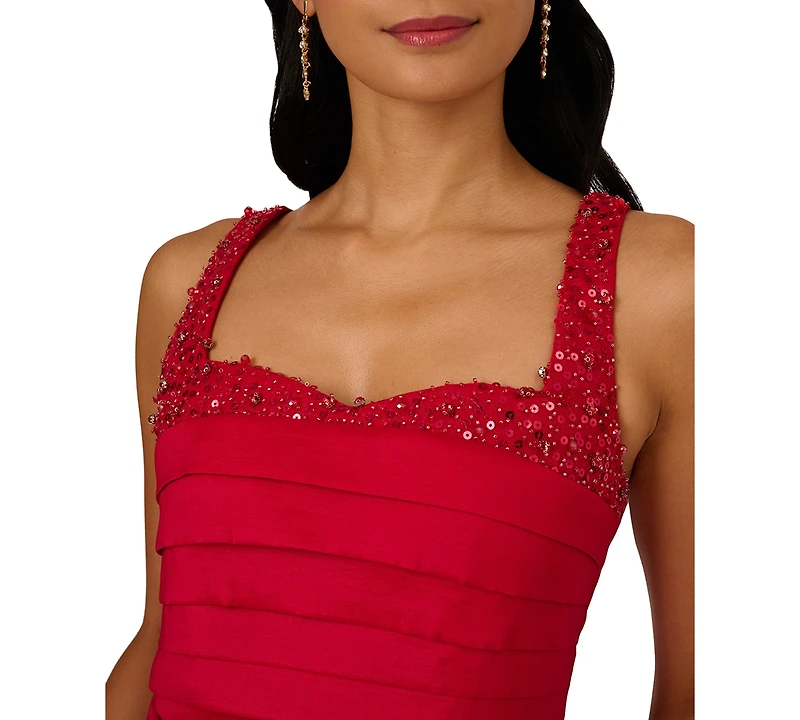 Adrianna Papell Women's Beaded Sleeveless Dress