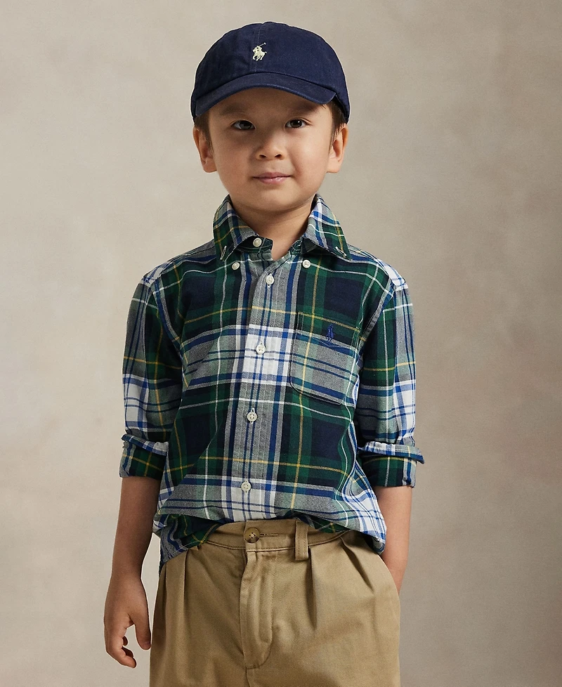 Polo Ralph Lauren Boys 2-7 Plaid Cotton Oxford Shirt