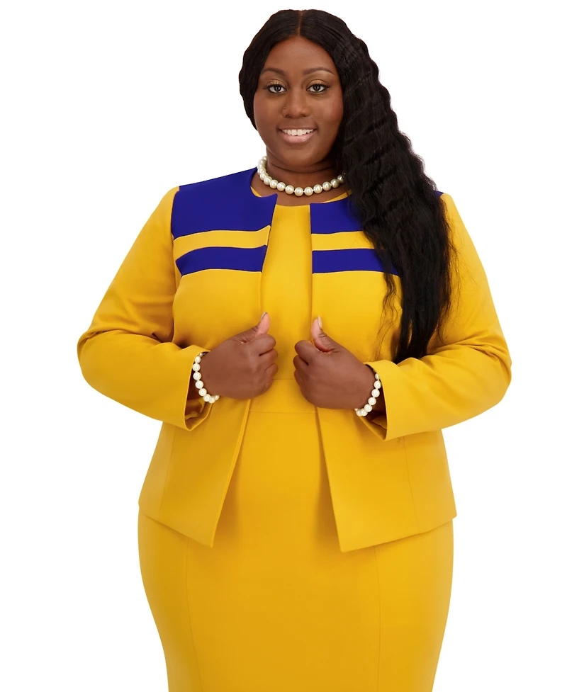 Kasper Seam Women's Crewneck Stripe Detail Sheath Dress