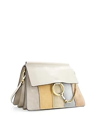 Pre-Owned Chloe Medium Faye Shoulder Bag Stitched Suede and Leather