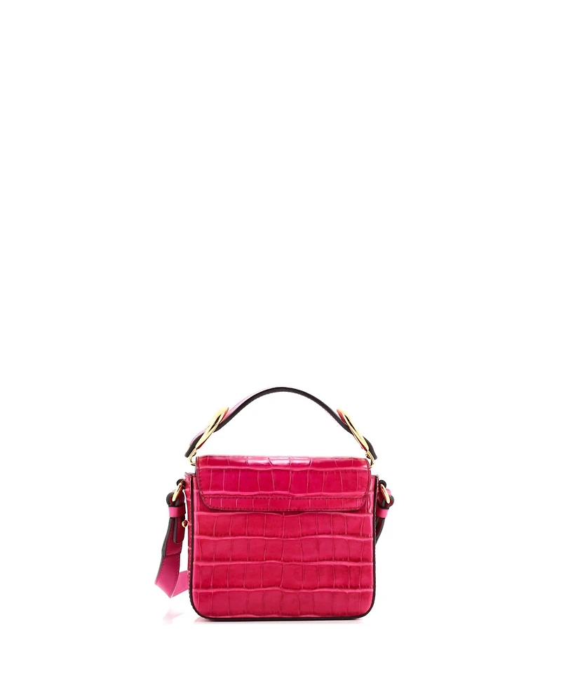 Pre-Owned Chloe Mini C Double Carry Bag Embossed Leather