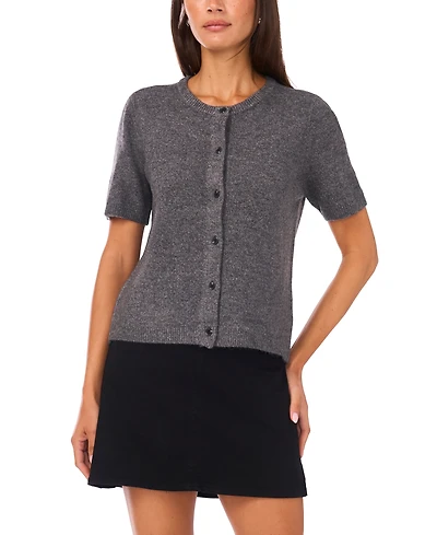 Vince Camuto Women's Crewneck Cropped Cardigan Sweater