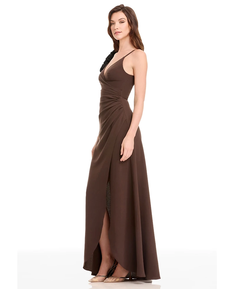 Dress the Population Women's Camelia Ruffled A-Line Maxi