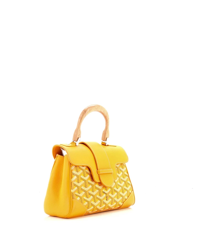 Pre-Owned Goyard Mini Saigon Top Handle Bag Coated Canvas with Leather