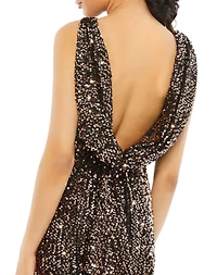 Mac Duggal Women's Ieena Sequined One Shoulder Cut Out Gown