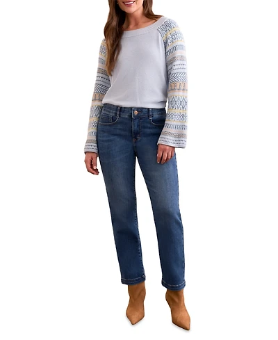 Tribal Women's Audrey Boundless Stretch Denim Straight Leg Crop Jeans