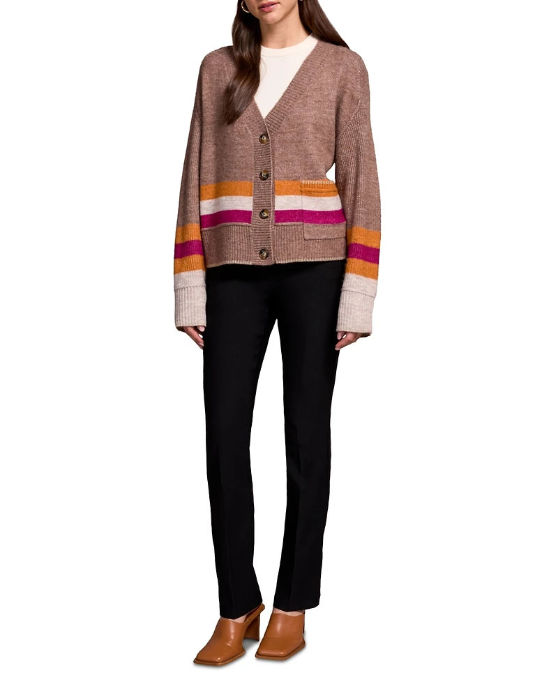 Tribal Women's Stripe Long Sleeve Cardigan Sweater