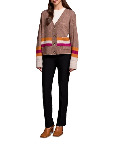 Tribal Women's Stripe Long Sleeve Cardigan Sweater