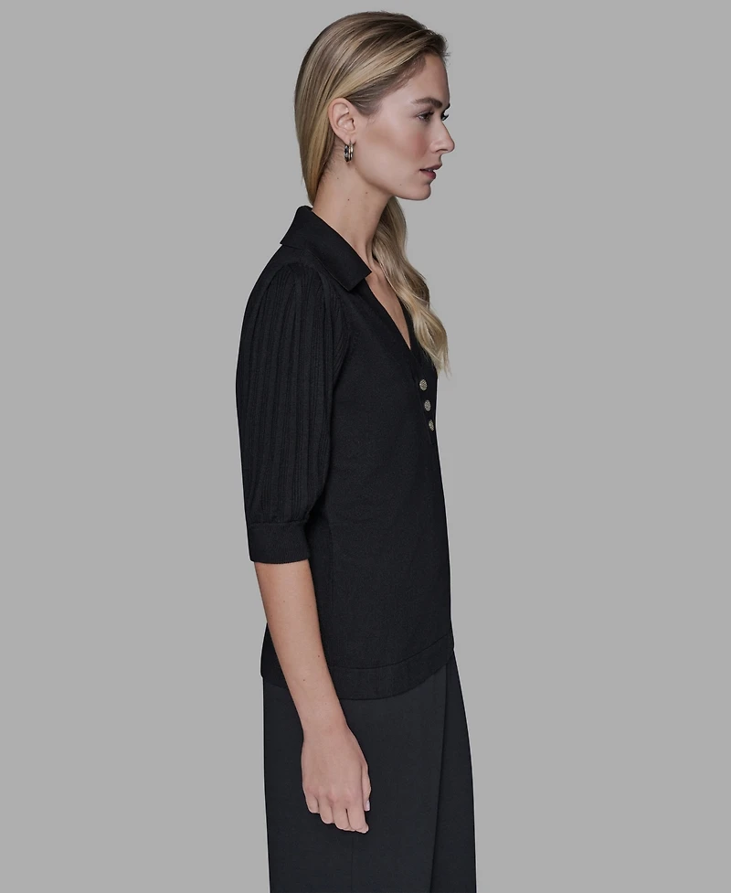 Karl Lagerfeld Paris Women's V-Neck Top