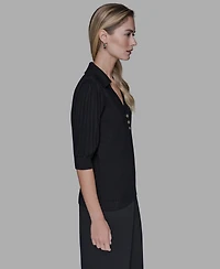 Karl Lagerfeld Paris Women's V-Neck Top