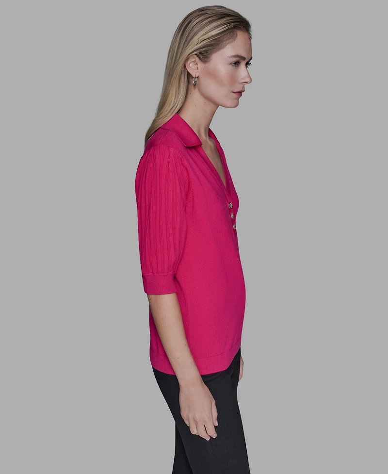 Karl Lagerfeld Paris Women's V-Neck Top