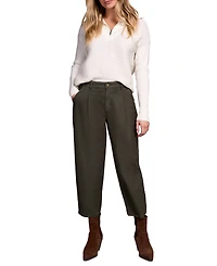Tribal Women's Audrey Mid Rise Girlfriend Barrel Crop Jeans