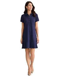 Jones New York Women's Karolina Pleated Collared Short Dress