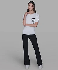 Karl Lagerfeld Paris Women's Puff Short-Sleeve Top