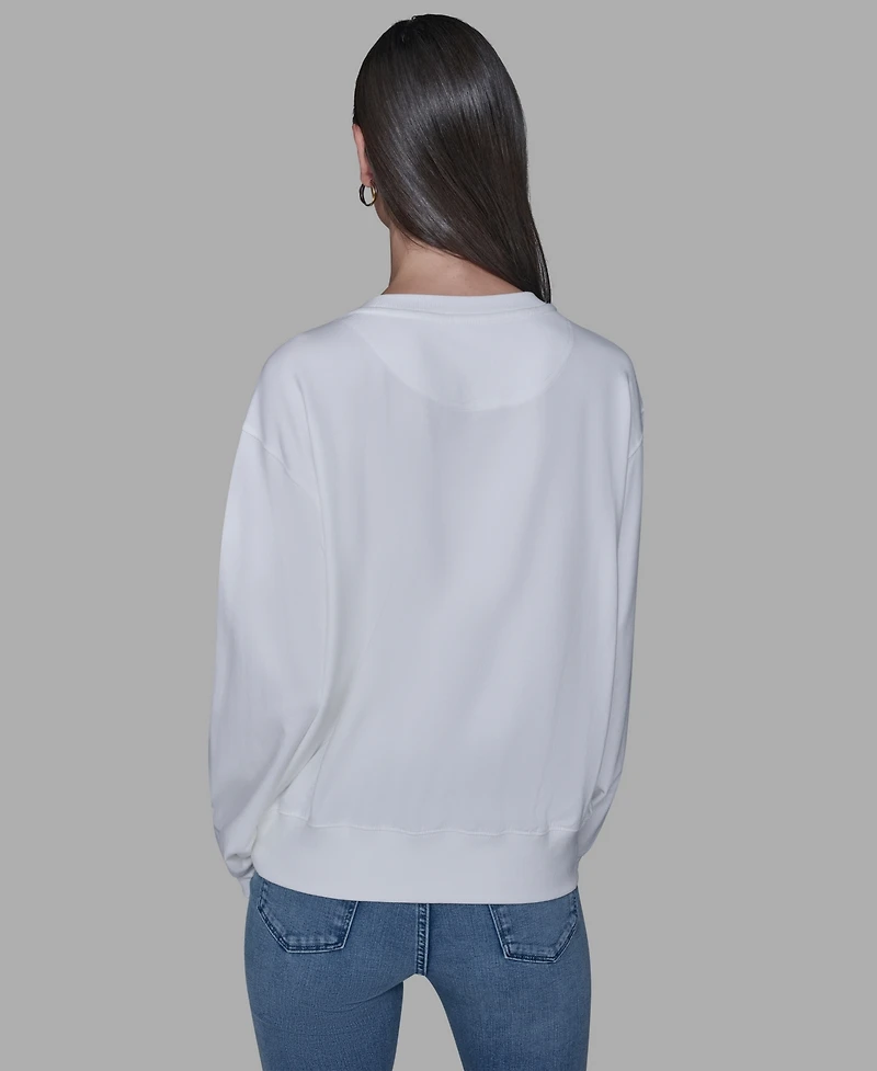 Karl Lagerfeld Paris Women's Emoji Choupette Detail Sweater