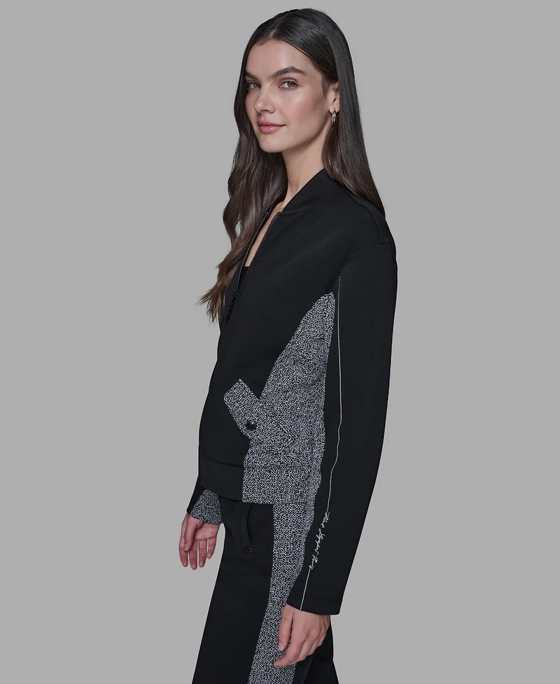 Karl Lagerfeld Paris Women's Long-Sleeve Bomber Jacket