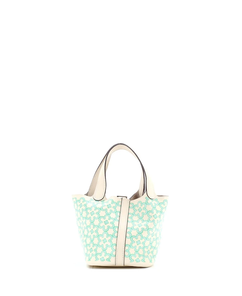 Pre-Owned Hermes Micro Picotin Lock Bag Lucky Daisy Printed Swift