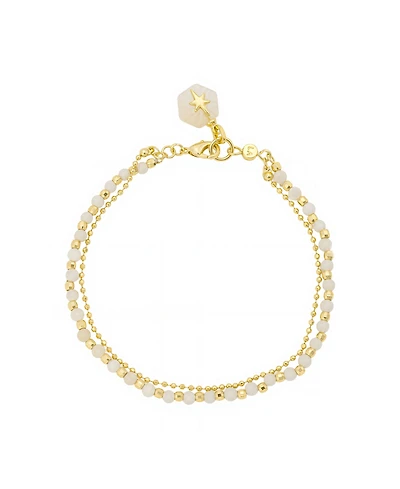 Unwritten White Quartz Beaded Star Layered Bracelet