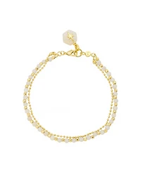 Unwritten White Quartz Beaded Star Layered Bracelet