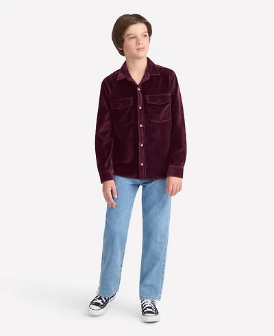 abercrombie kids Boys 5-18 Fine Wale Cord Button Down Shirt