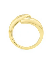 Unwritten Puffed Double Teardrop Cubic Zirconia By Pass Ring